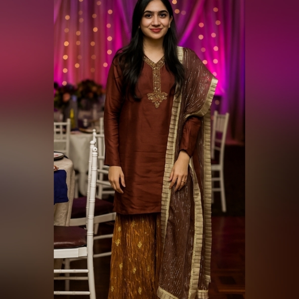 Pakistani Indian Party Wear Shirt,palazo Dupatta